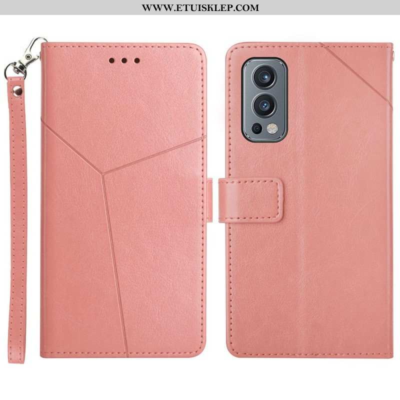 Etui Folio do OnePlus Nord 2 5G Stylowa Skórzana Konstrukcja Geo Y